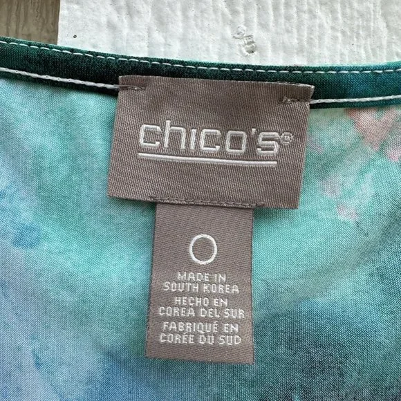 New Chico’s Lively Blooms Iona Sublimation Dress Floral Size 0 Small/4 Cap Sleev - Picture 3 of 6